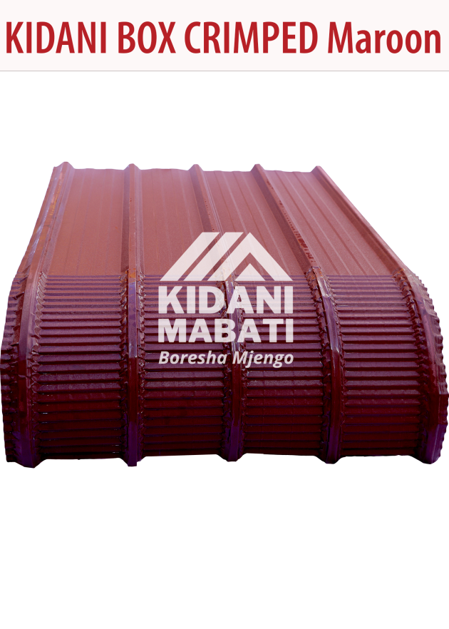 Kidani Mabati Box Profile Maroon Matte Finished Crimped
