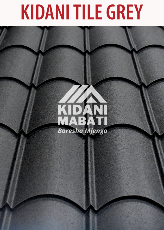 Kidani Tile Mabati Charcoal Grey Matte Finish