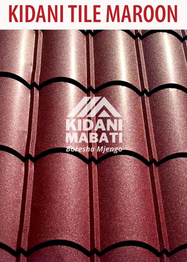 Kidani Tile Mabati Maroon Matte Finish