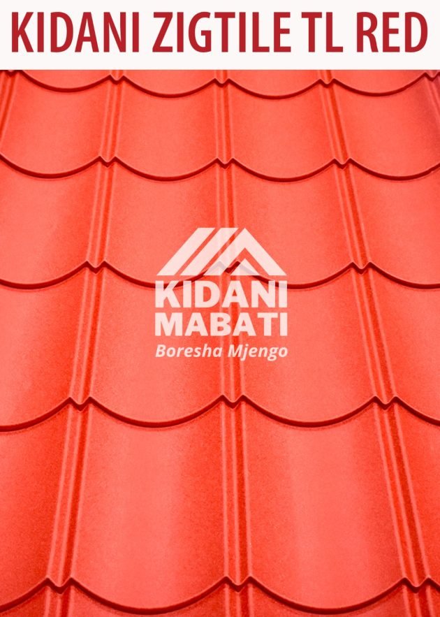 Kidani Mabati Zigtile Tile Red, Gauges 28/30